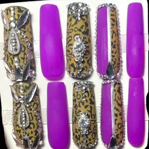 Fierce leopard press on nails matte